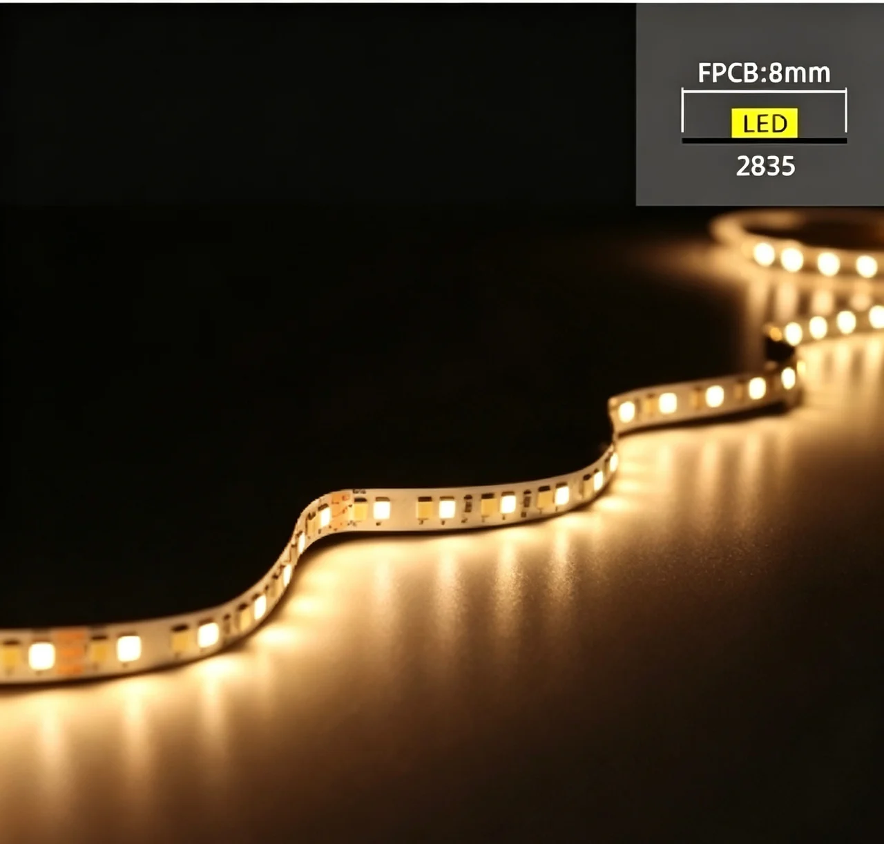 2835 · W8 · 168 bare LED strip product image